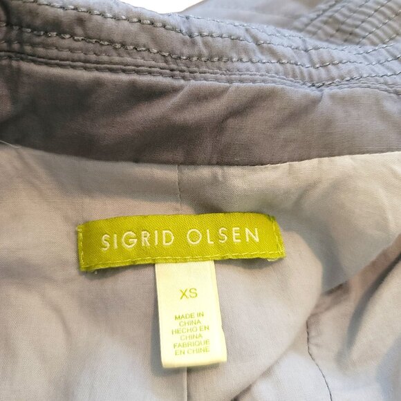 Sigrid Olsen Quilted Jacket Spring Coat Slate Blue Cotton Woman's Size XS JJ3487 - Picture 8 of 8